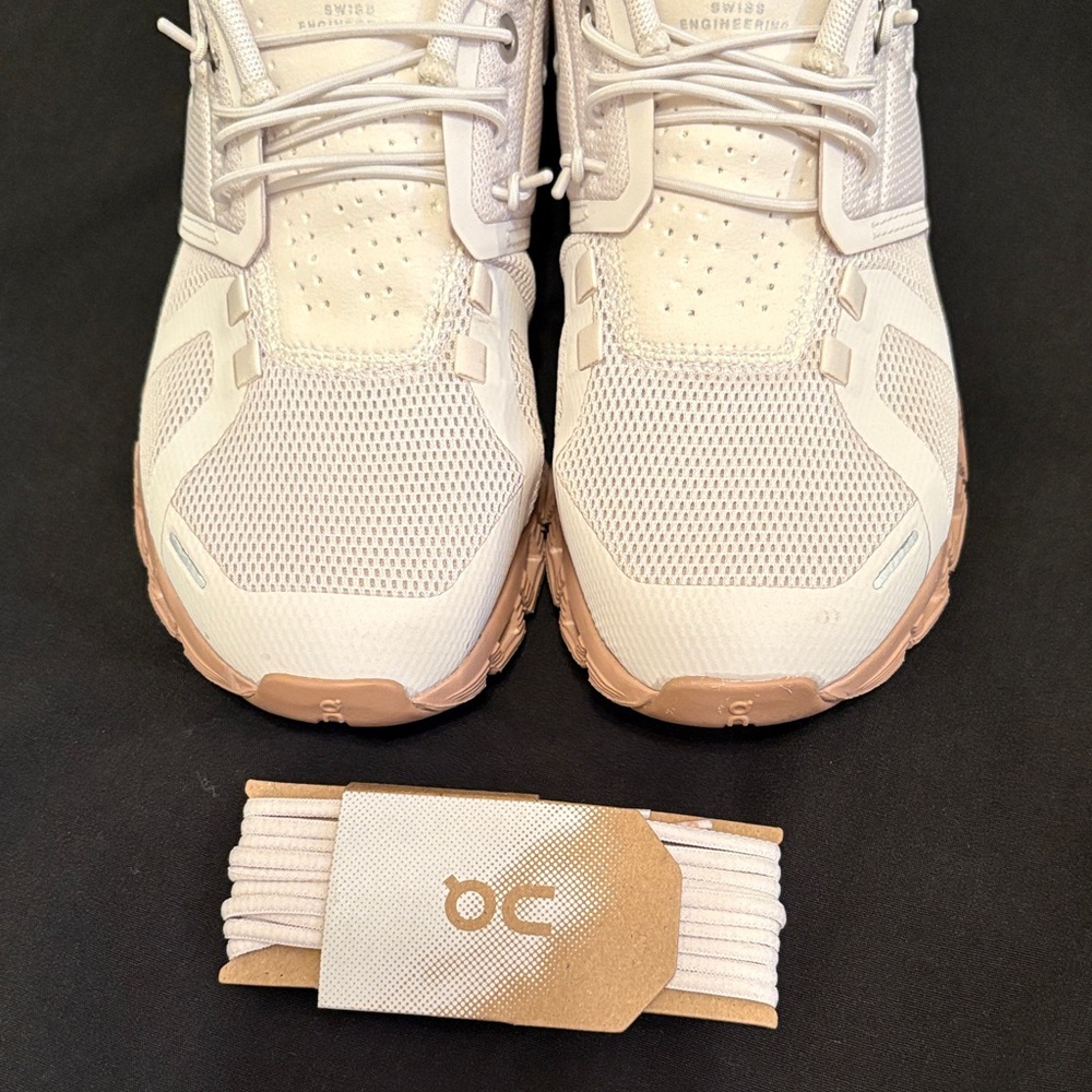 On Cream and Tan Athletic Shoes ON Cloud 5 Sneakers Women’s size 6.5 - Picture 9 of 14